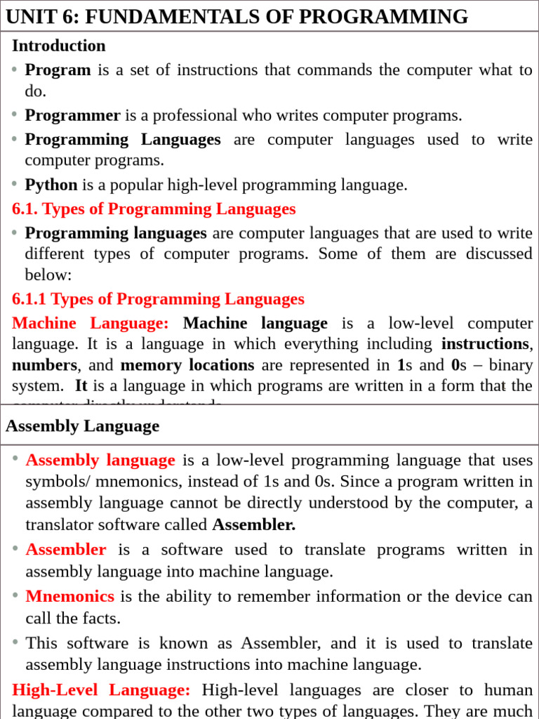 Fundamentals of Programming and Python | PDF | Data Type | Boolean Data ...