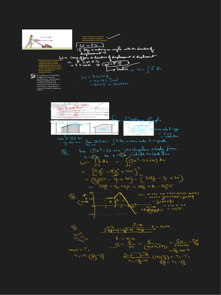 Work Calculation with Force Angle | PDF