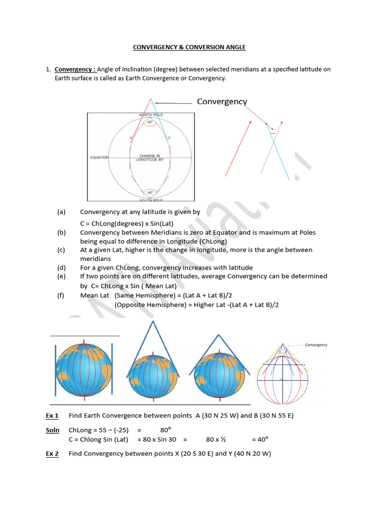 Earth Convergence and Chart Convergence | PDF | Latitude | Longitude