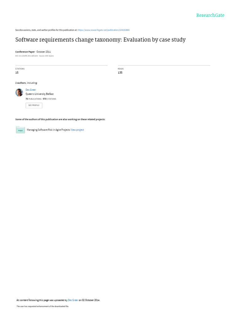 Software Requirements Change Taxonomy | PDF | Statistics | Categorical ...