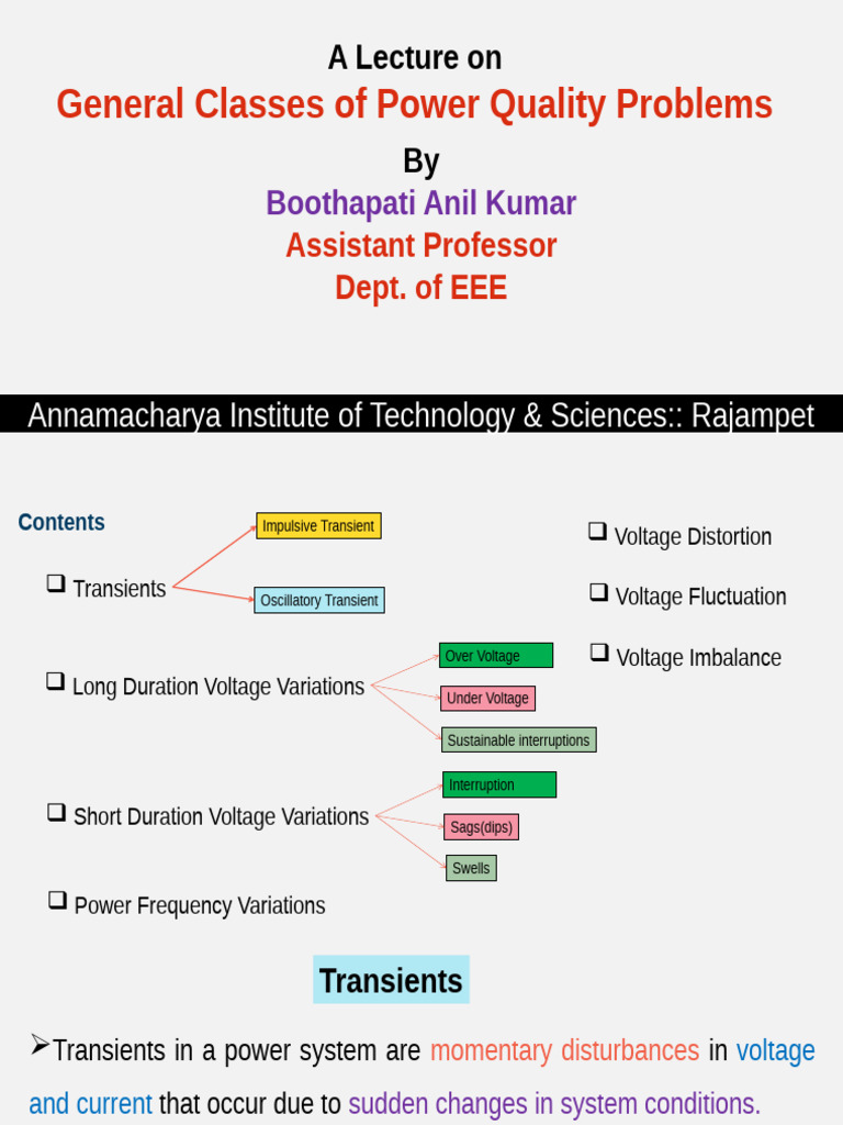 General Classes of Power Quality Problem by Boothapati Anil Kumar | PDF ...