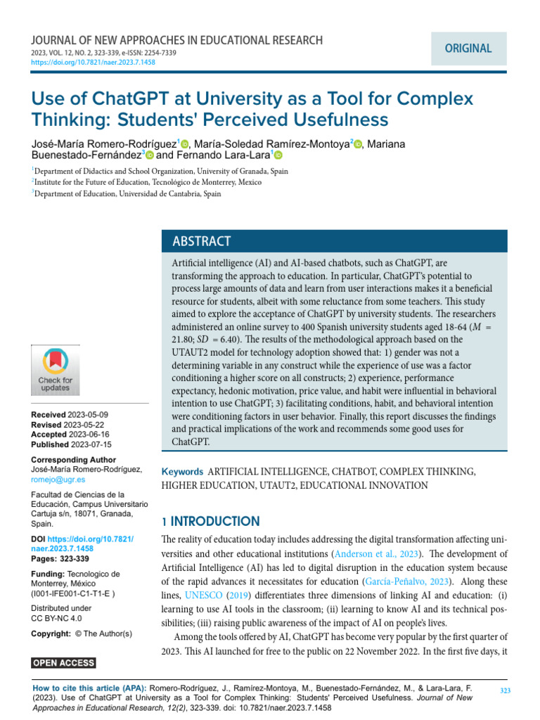 ChatGPT's Role in University Learning | PDF | Artificial Intelligence ...