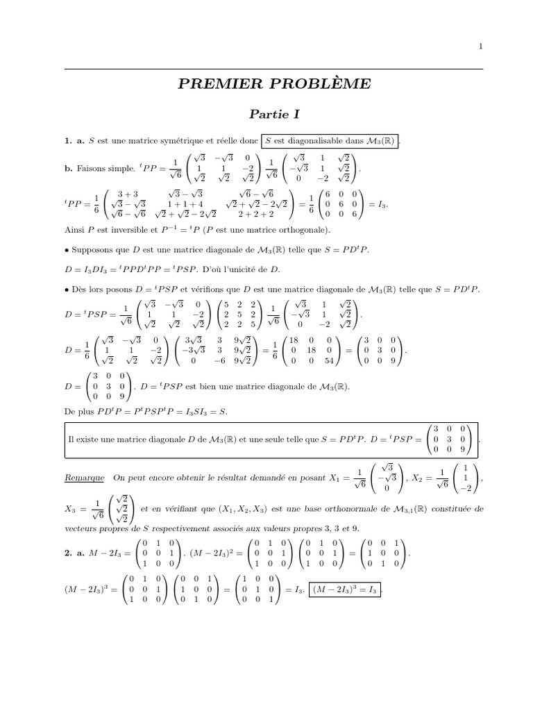 Diagonalisation et valeurs propres de S | PDF | Valeur propre, vecteur ...