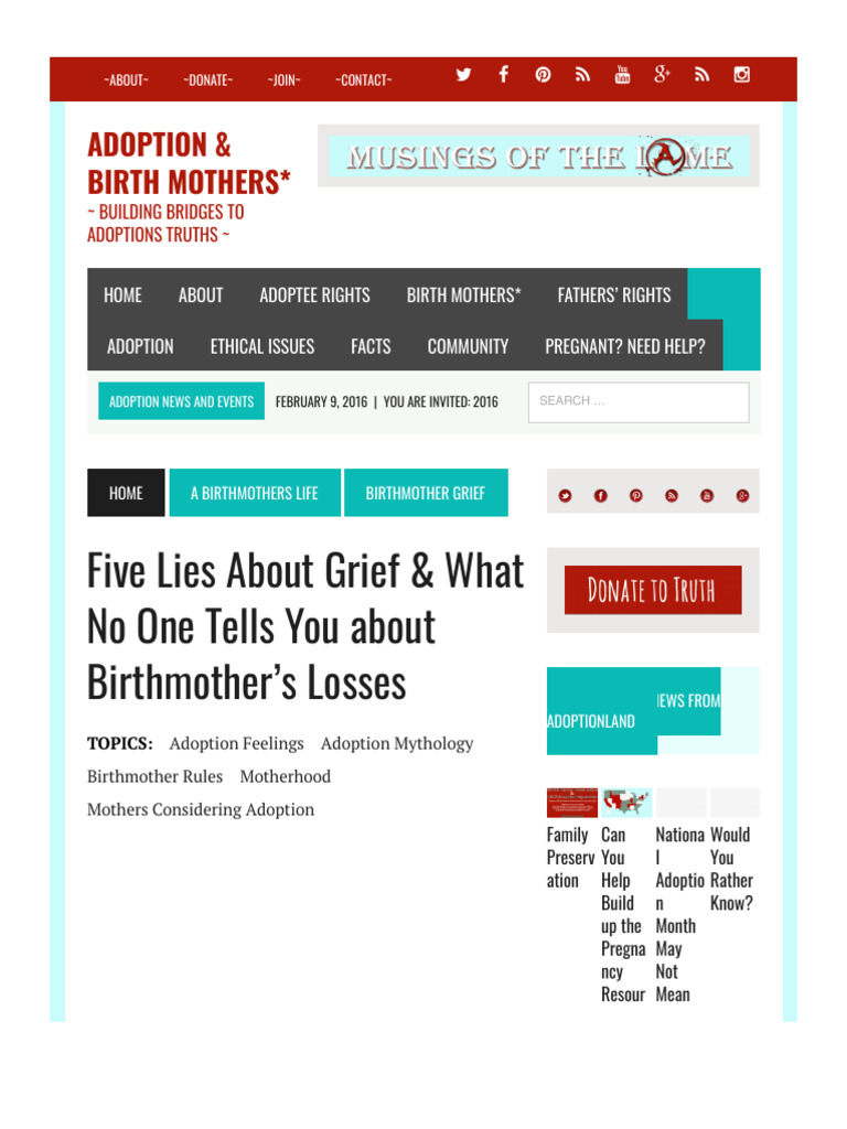 Five Lies About Grief & What No One Tells You About Birthmother's ...