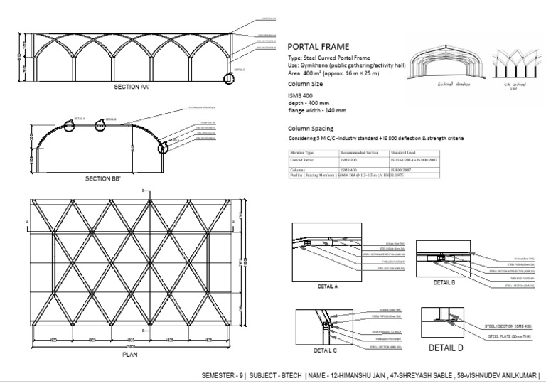 Steel Structure Truss Frame Drawing | PDF | Architectural Design ...