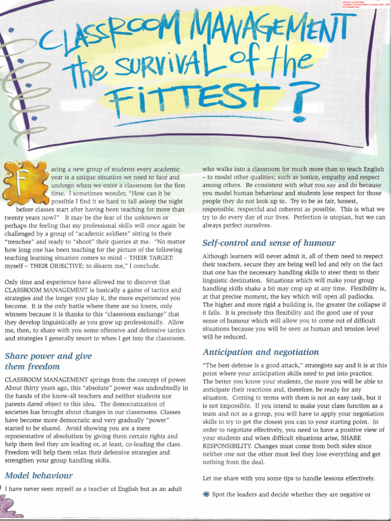 Classrom Management | PDF