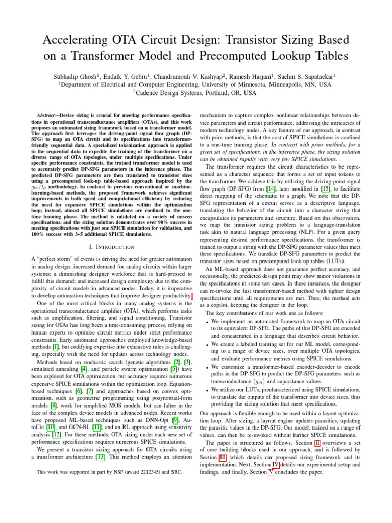 Accelerating OTA Circuit Design Transistor Sizing | PDF | Spice | Mosfet