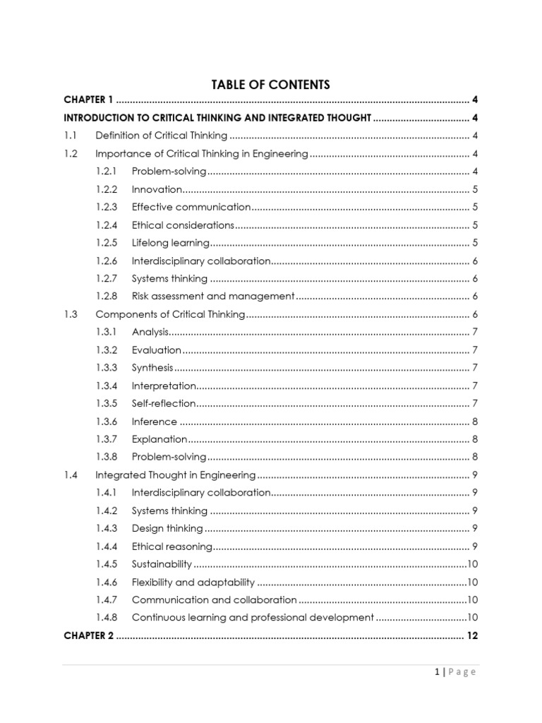 Critical Thinking in Engineering Guide | PDF | Critical Thinking ...