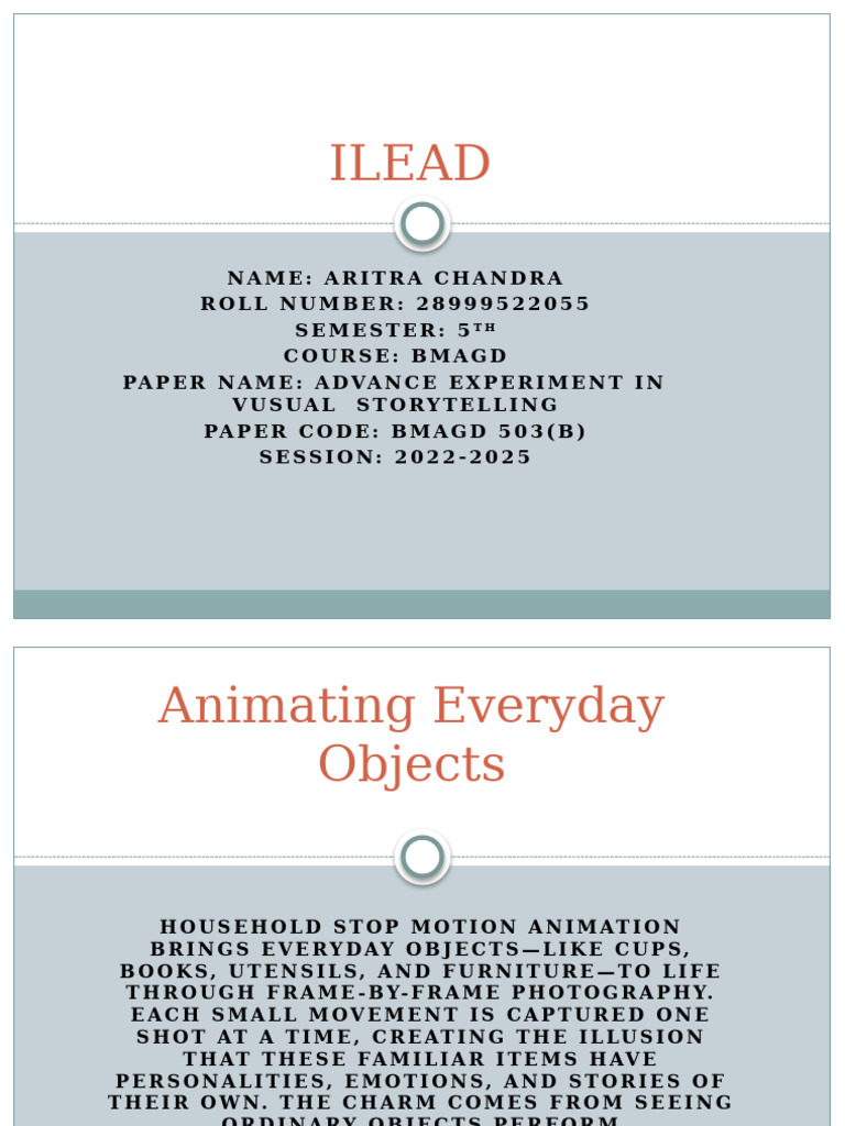 Animating Everyday Objects ARITRA CHANDRA | PDF | Frame Rate | Animation