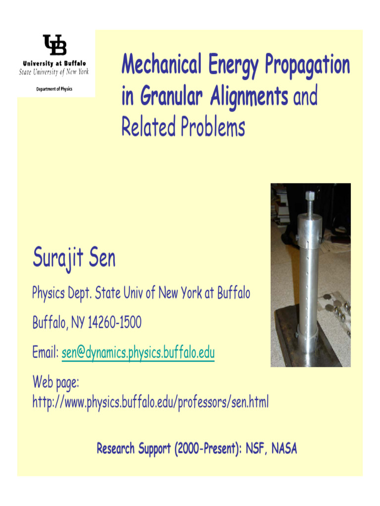 Mechanical Energy Propagation in Granular Alignments | PDF | Waves ...