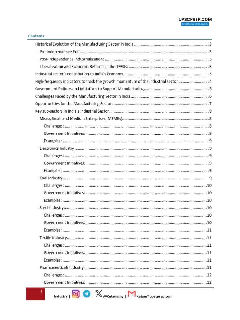 Manufacturing Sector in India Overview | PDF | Coal | Sustainable Energy