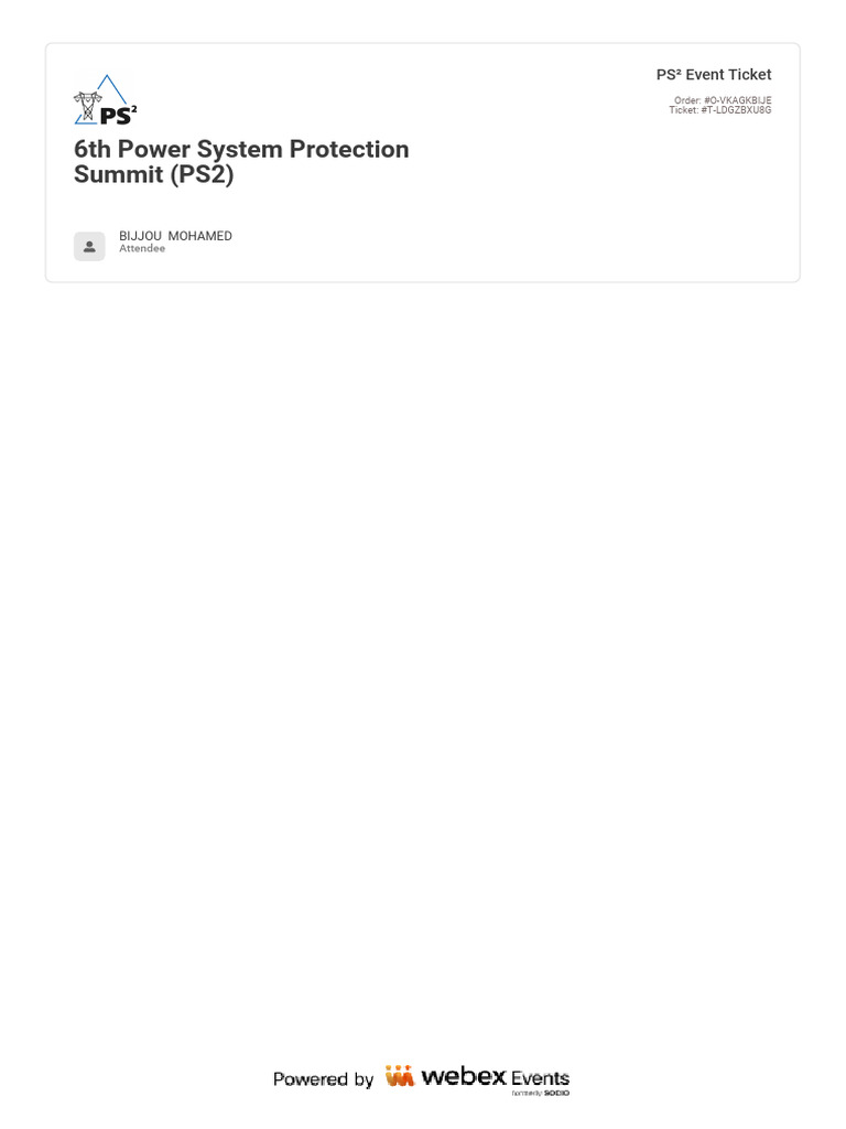 PS² Event Ticket: 6th Summit Attendee | PDF