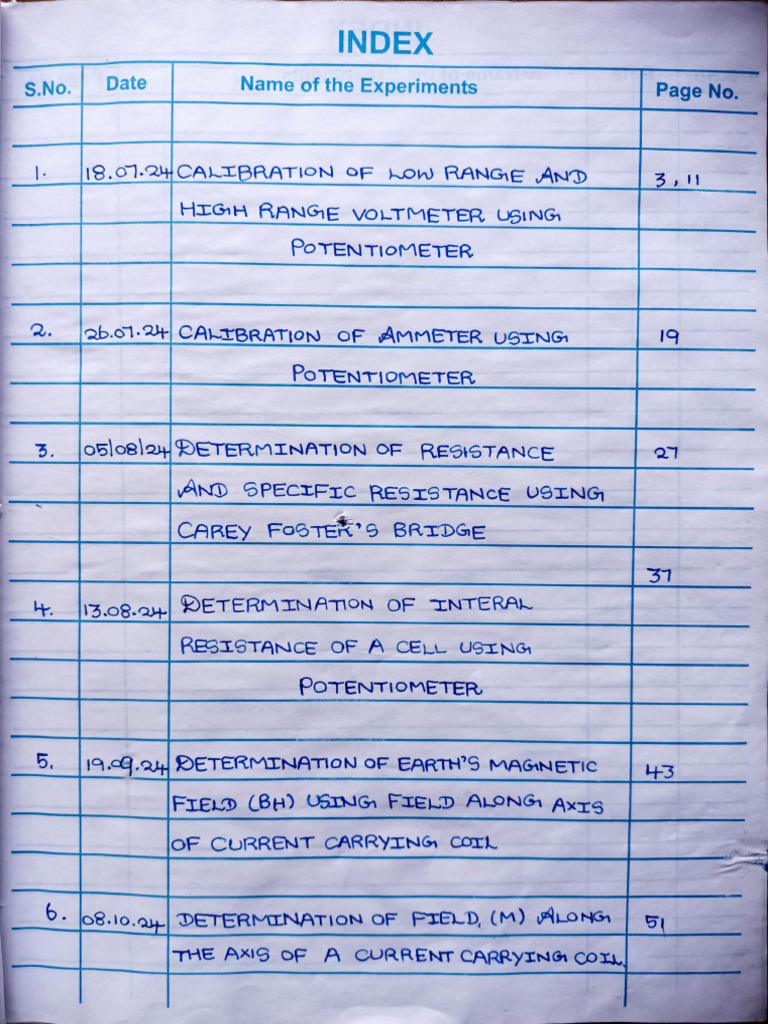 Practical Record Note - Third Semester - B.SC Physics | PDF