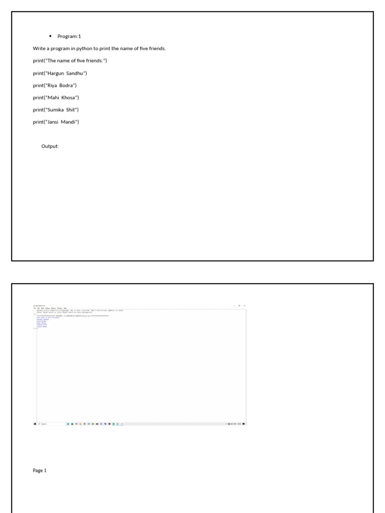 Python Program to Print Friends' Names | PDF