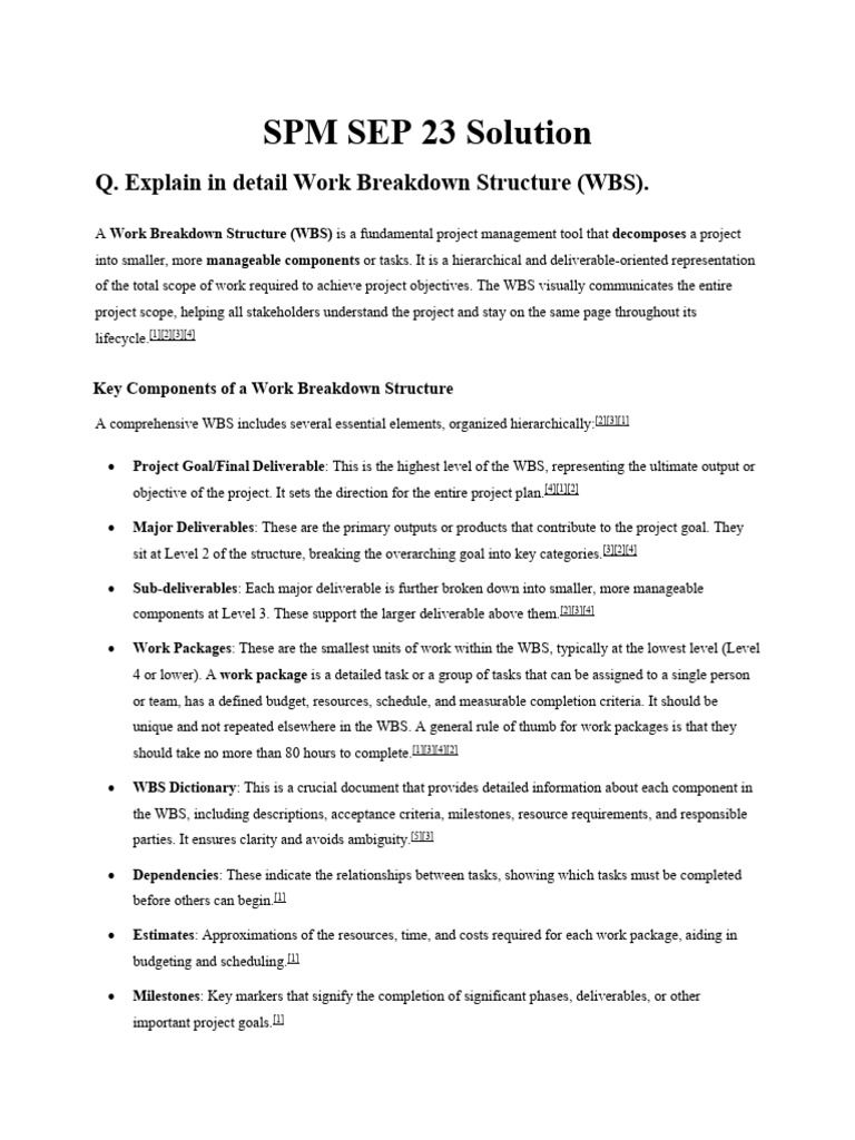 Work Breakdown Structure Explained | PDF | Project Management