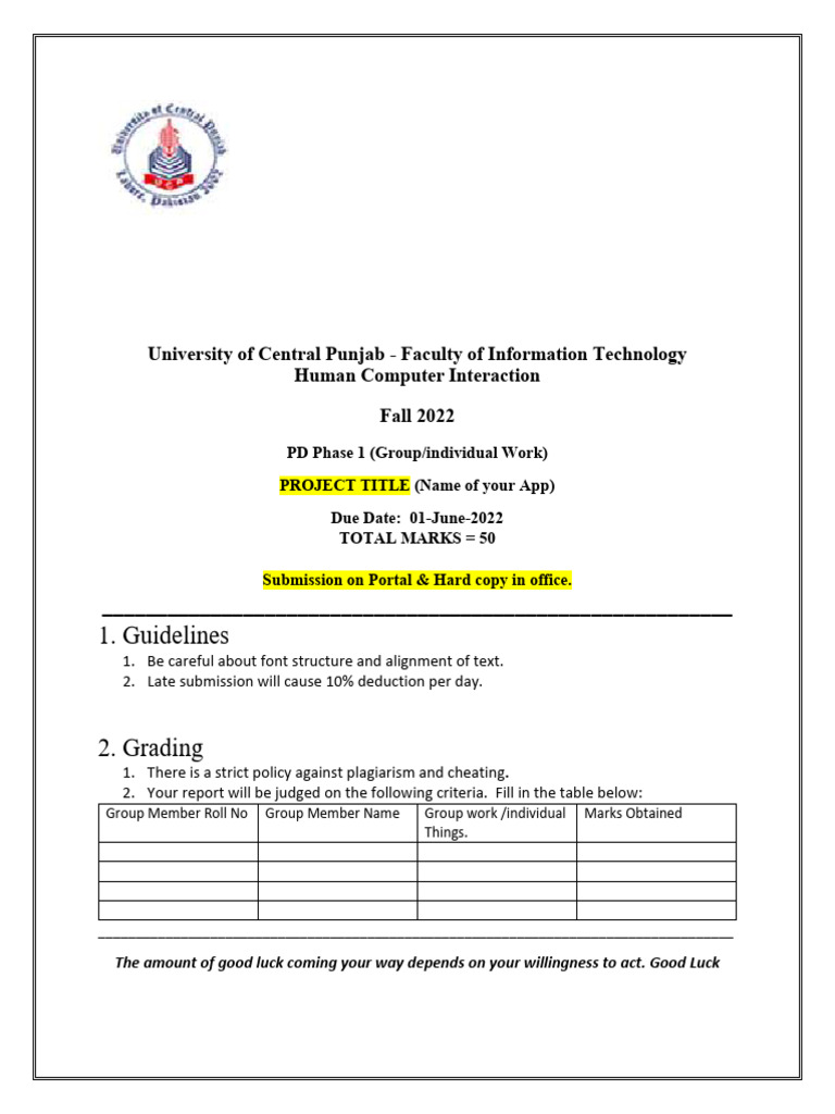 Human-Computer Interaction Project Guide | PDF | Usability | Computing