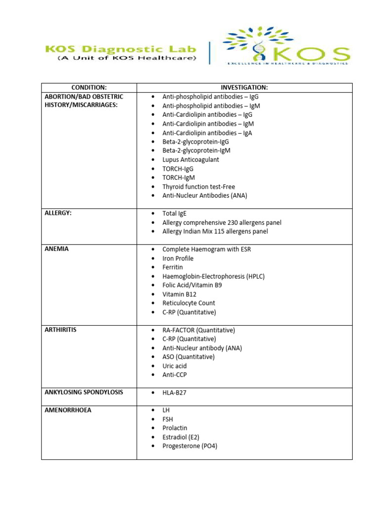 Lab Guide for Pathology Tests | PDF | Coagulation | Luteinizing Hormone