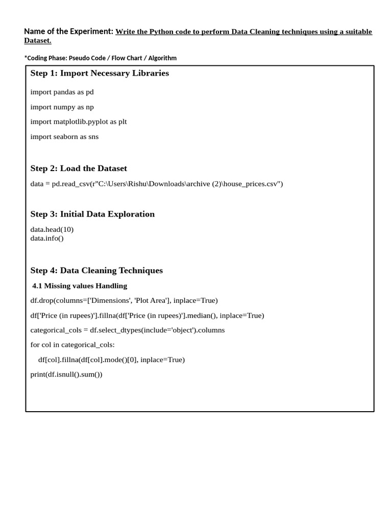 Python Data Cleaning Techniques Guide | PDF