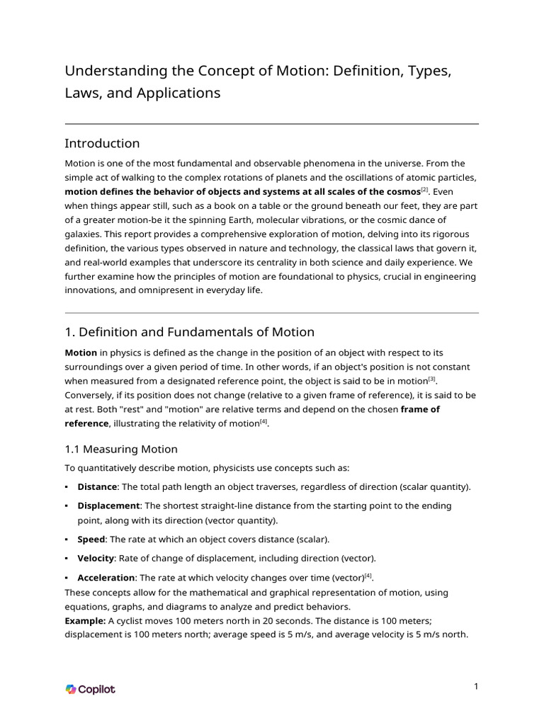 Understanding Motion: Types and Laws | PDF | Force | Rotation Around A ...