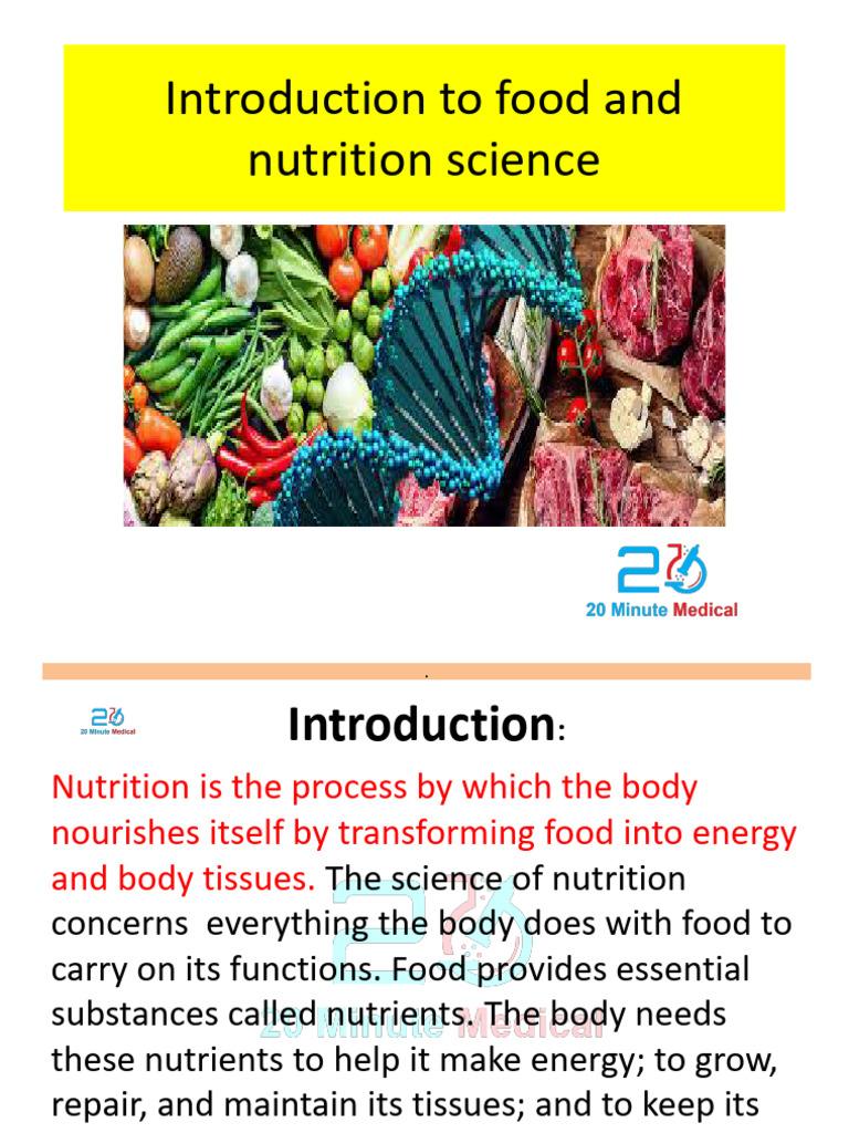 DT - Nahida, L1 (Introduction To Food and Nutrition Science | PDF ...