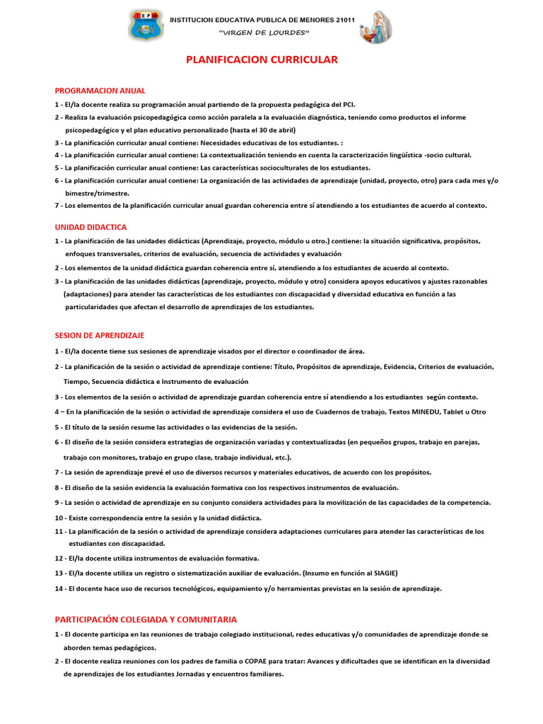 Elementos Clave de la Planificación Curricular | PDF | Evaluación ...