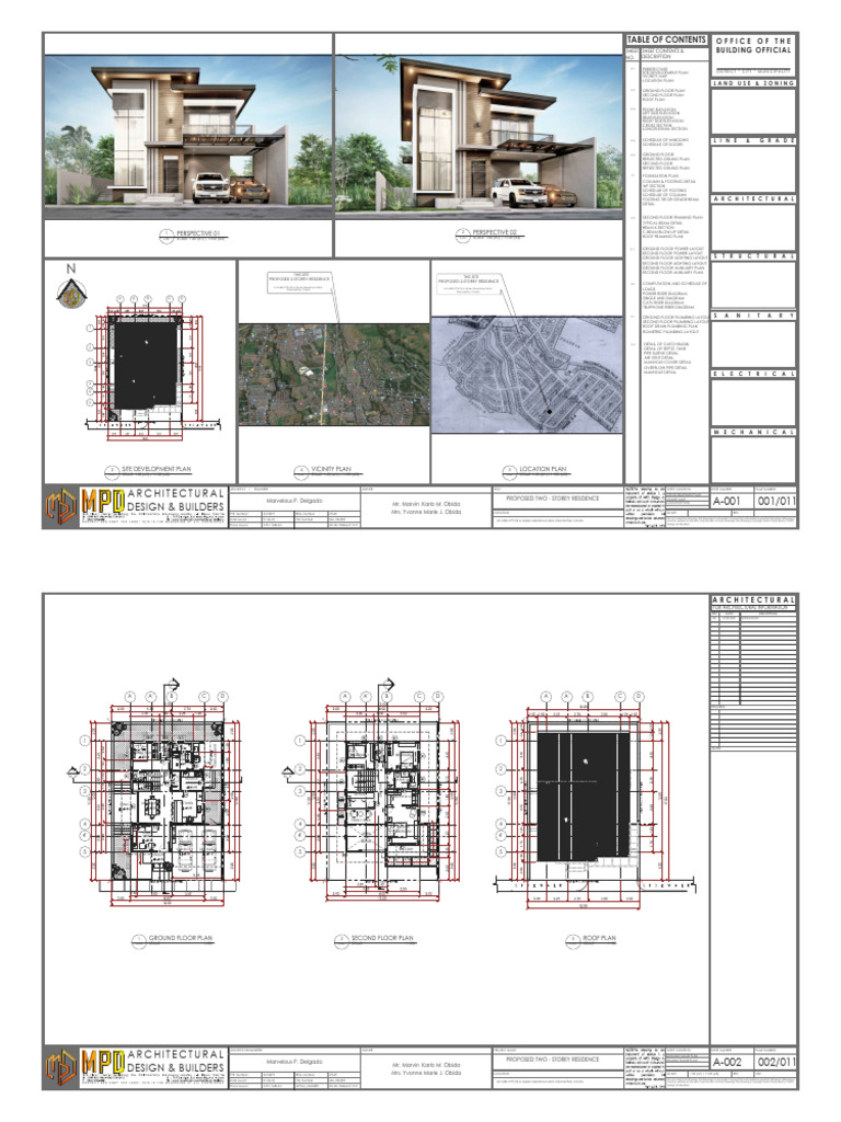 Proposed Two-Storey Residence Plan | PDF | Structural Engineering ...