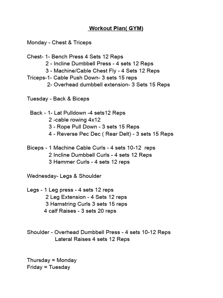Workout Routines | PDF