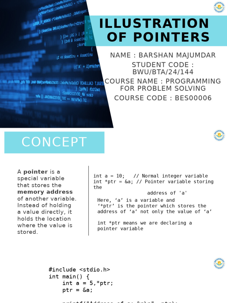 Bwu Bta 24 144 Illustration of Pointers | PDF | Pointer (Computer ...