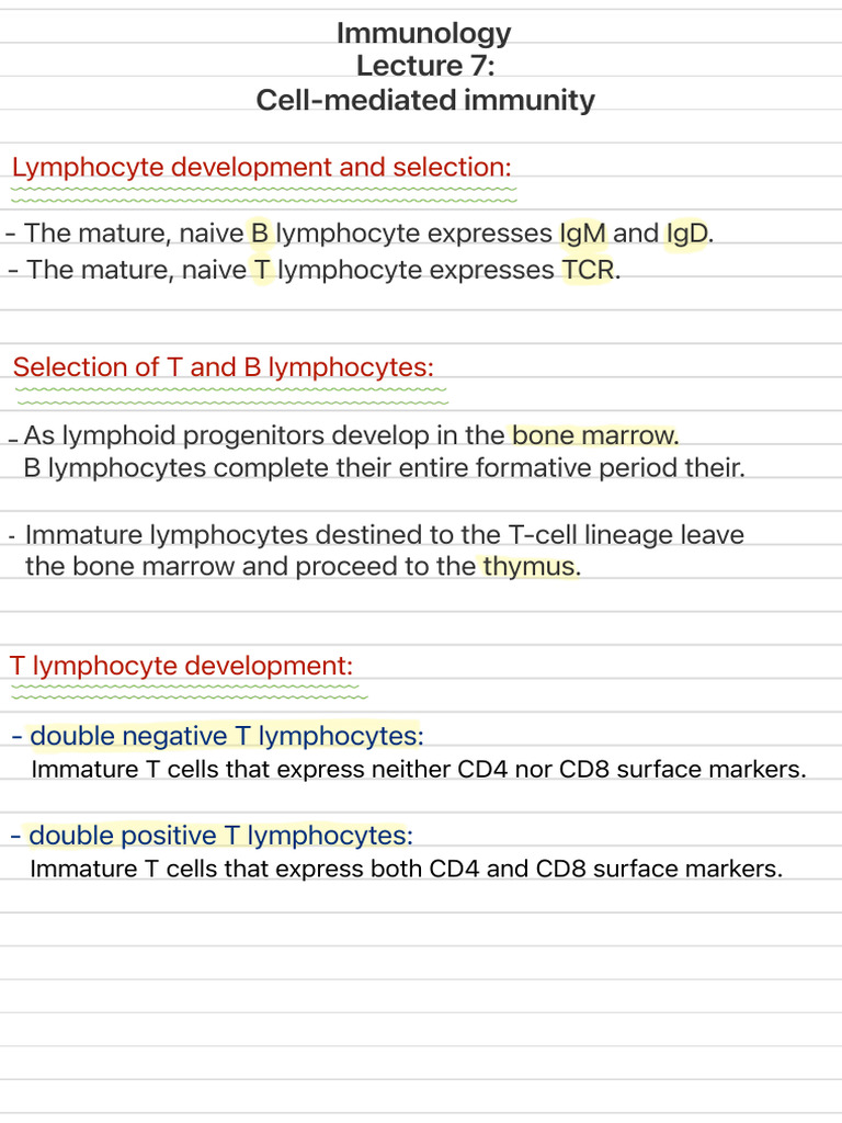 Overview of Cell-Mediated Immunity | PDF | T Cell | T Helper Cell
