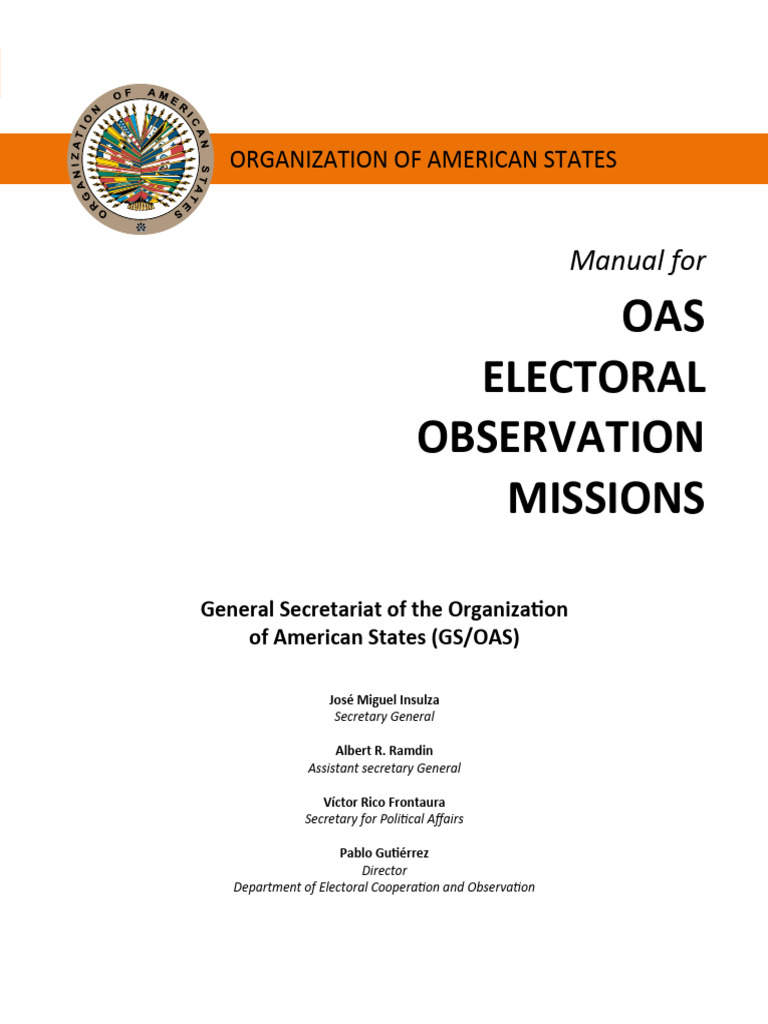 OAS Electoral Observation Missions Manual | PDF | Democracy | Political ...