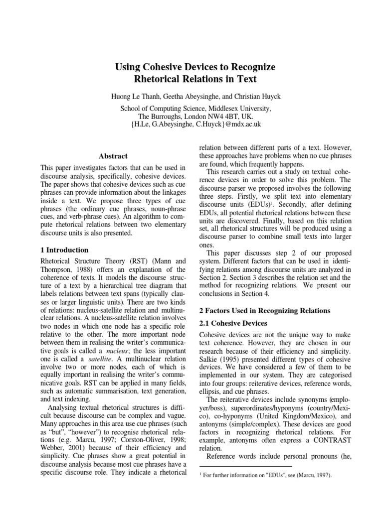 Cohesive Devices Phrase Syntax