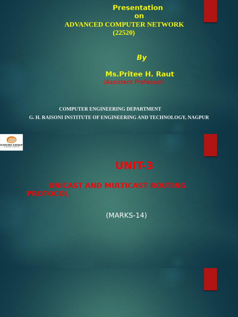 Unit-3-Acn-Unicast and Muticast Protocols | PDF | Routing | Multicast