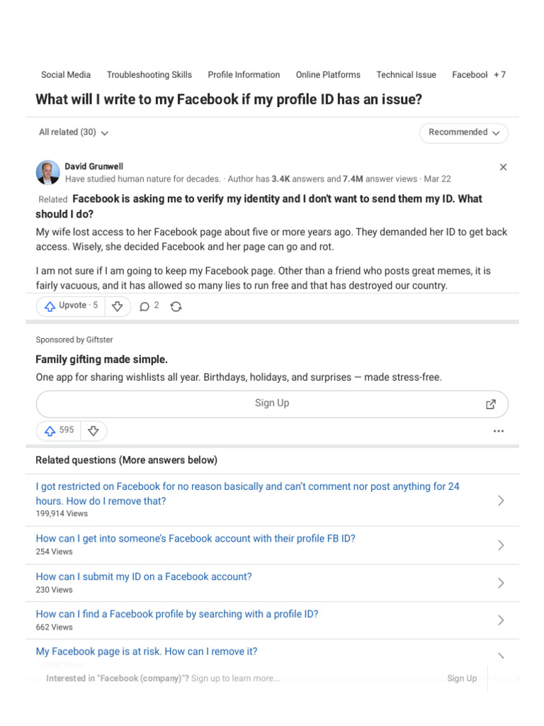 Facebook ID Troubleshooting Guide | PDF | Facebook | Computing