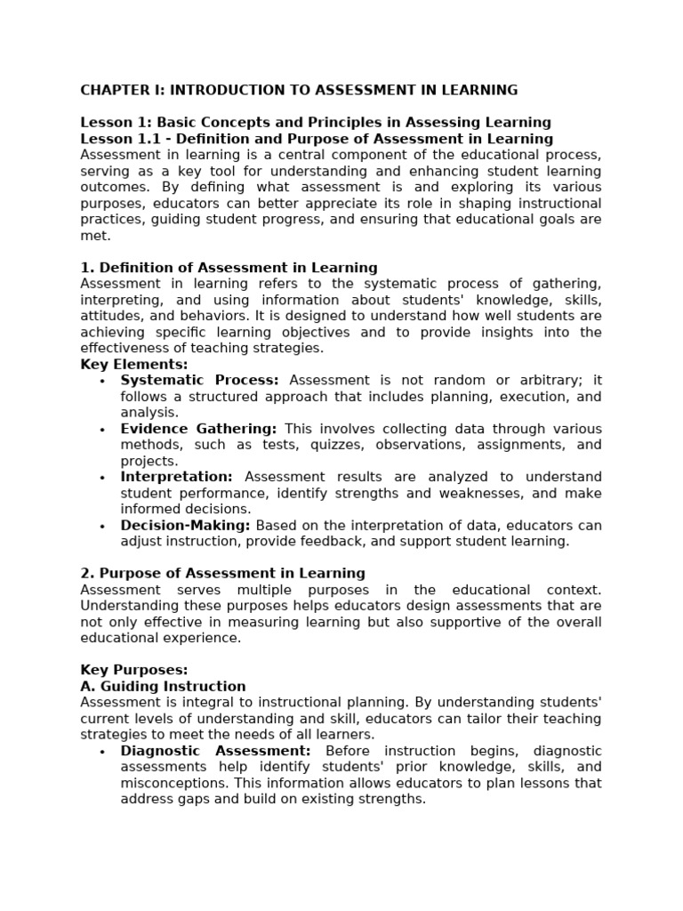 Understanding Assessment in Learning | PDF | Educational Assessment ...
