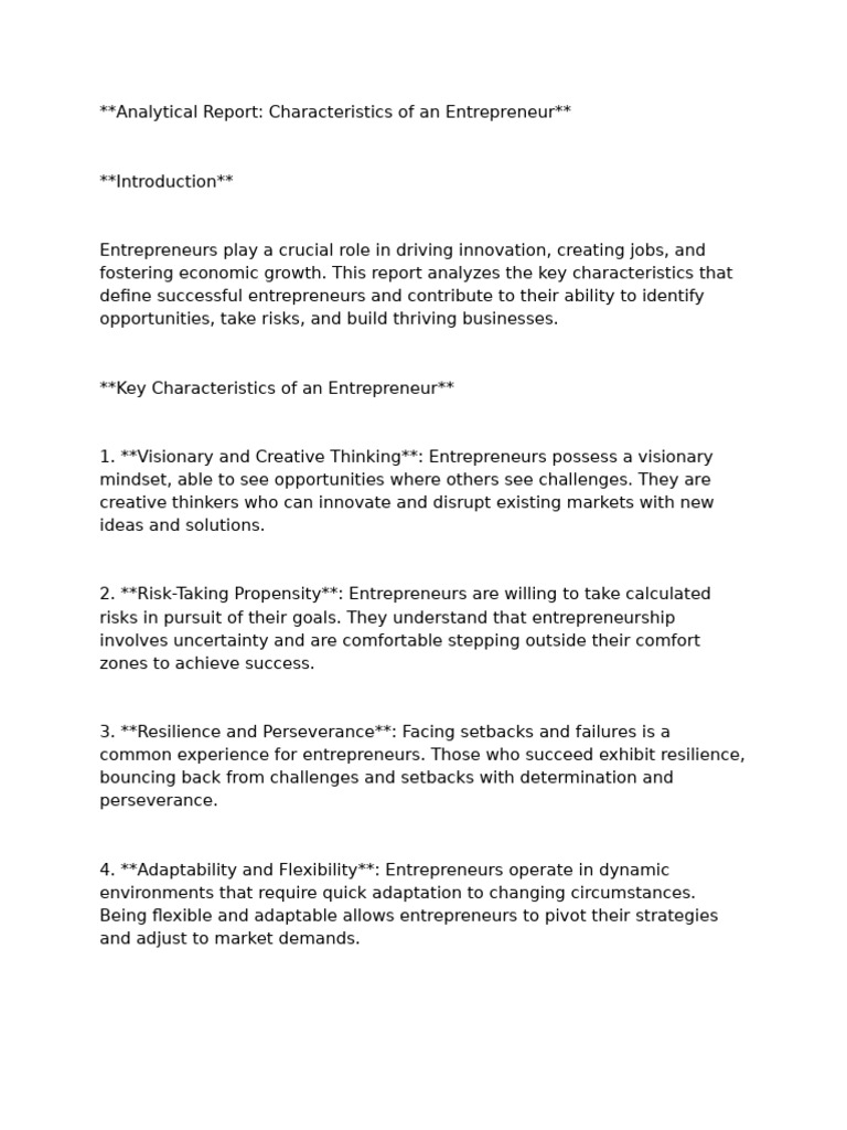 Key Traits of Successful Entrepreneurs | PDF | Entrepreneurship ...