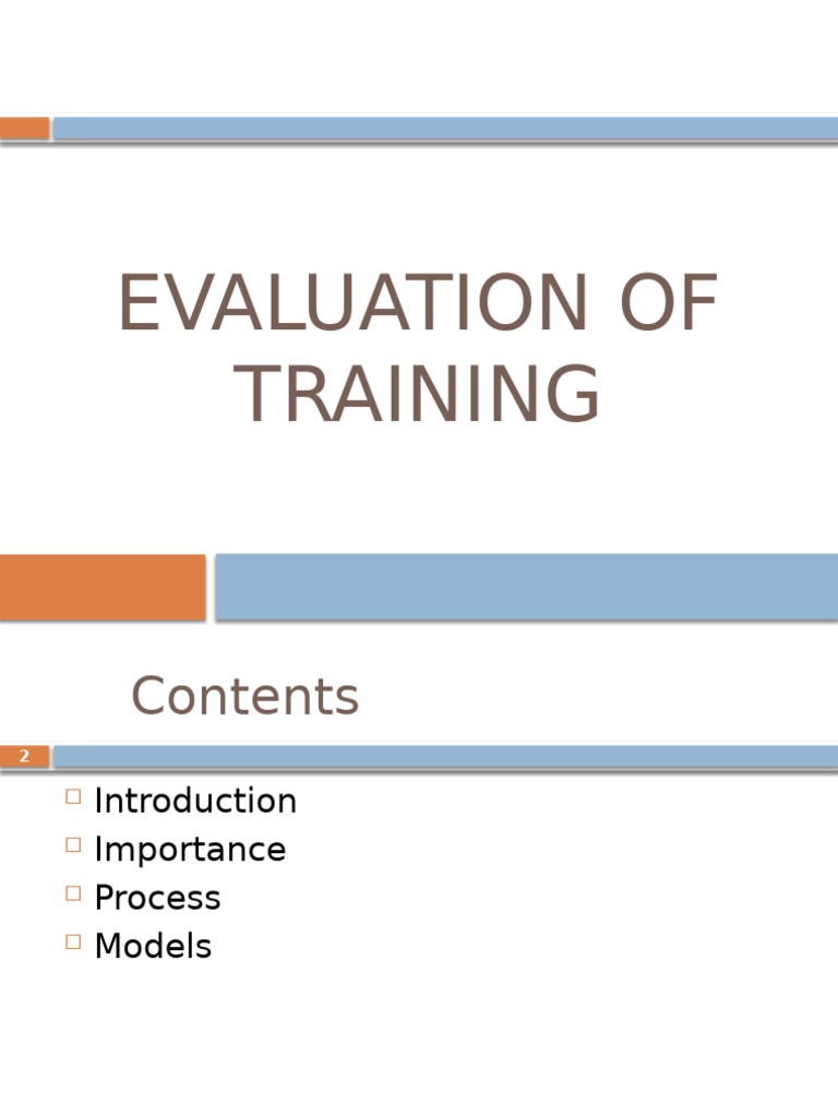 Evaluation of Training | PDF | Evaluation | Return On Investment