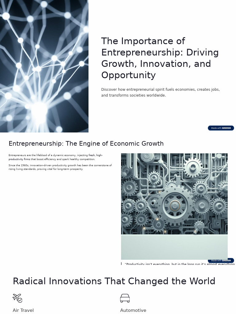 The Impact of Entrepreneurship on Growth | PDF | Entrepreneurship ...