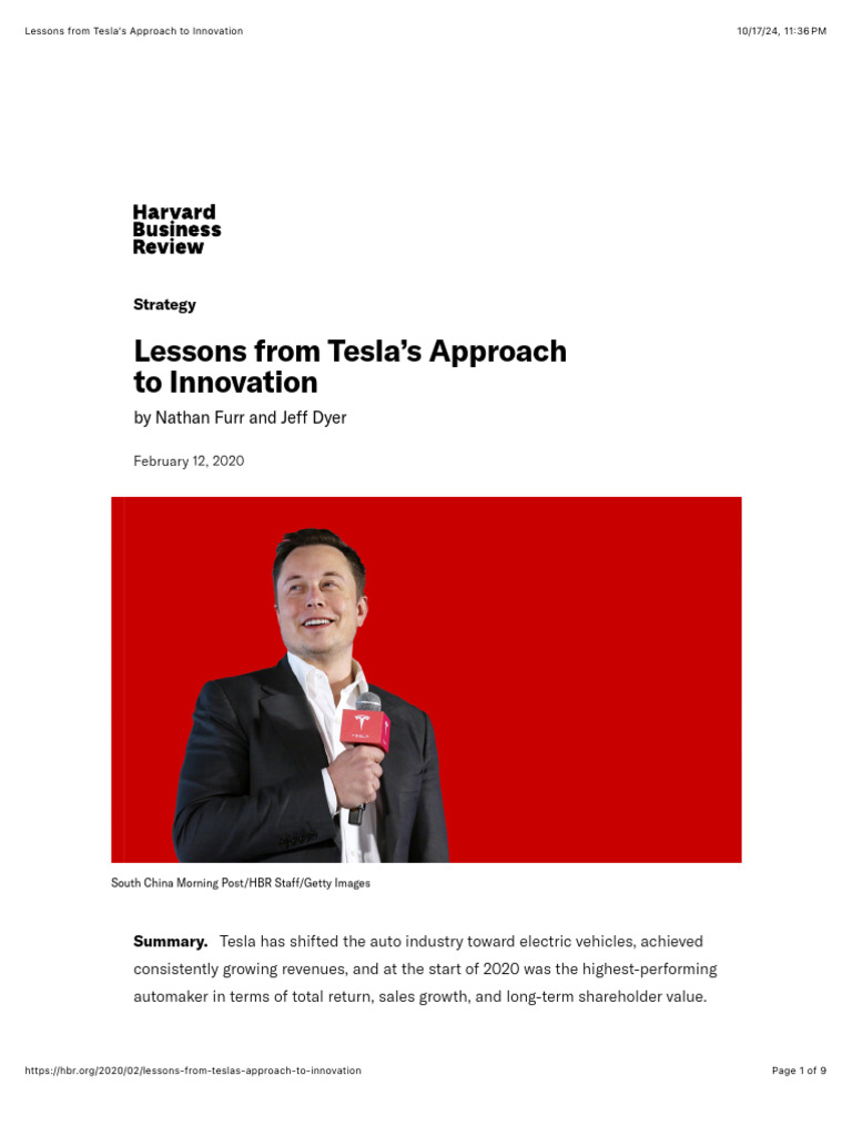 Tesla's Unique Innovation Strategy | PDF | Tesla Model S | Innovation
