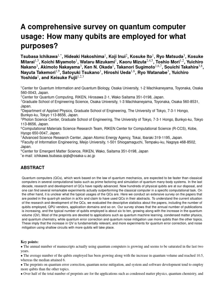Quantum Computer Usage Survey Insights | PDF | Quantum Computing ...