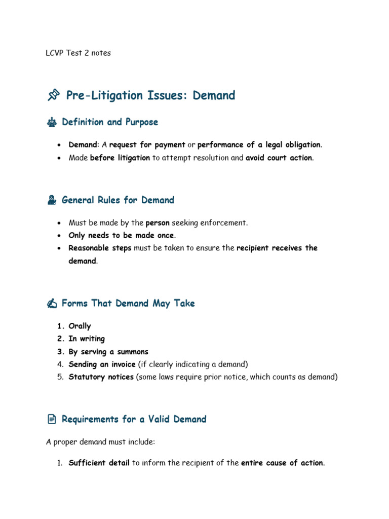 Pre-Litigation Demand Guidelines | PDF | Lawsuit | Pleading