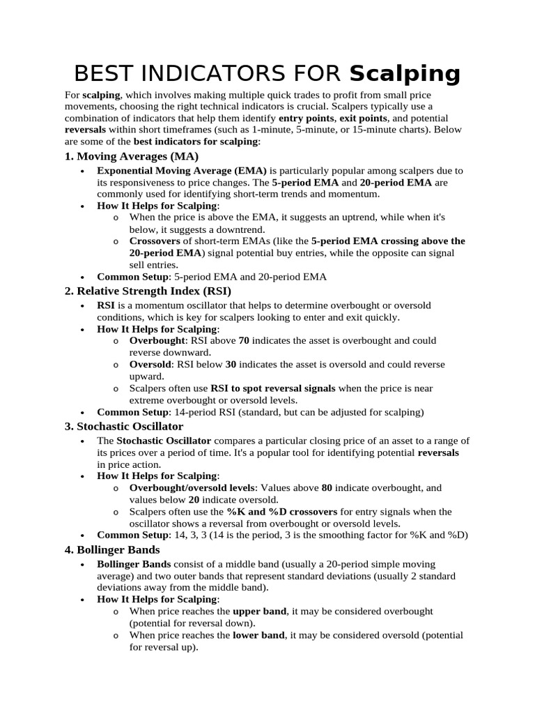 Best Indicators For Scalping | PDF | Market (Economics) | Valuation  (Finance)
