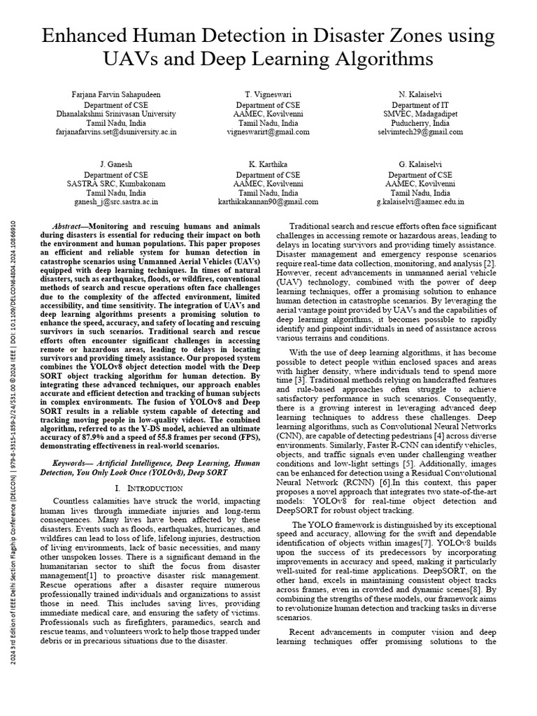 UAV-Based Human Detection in Disasters | PDF | Deep Learning | Machine ...