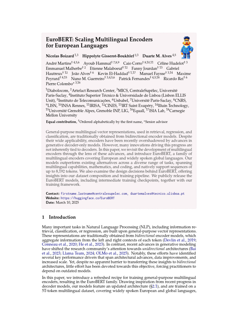 2503.05500v2 EuroBert Multilingual RAG | PDF