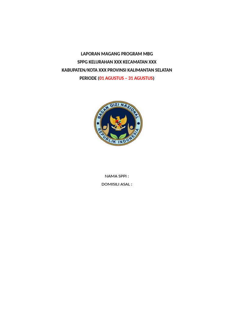 Laporan Magang Program MBG 2025 | PDF