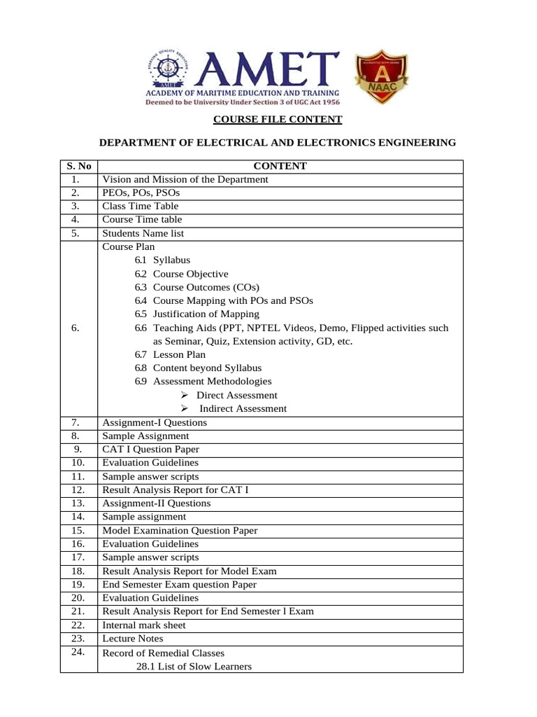 Electrical Engineering Course Overview | PDF