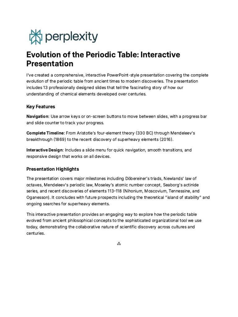 Evolution of the Periodic Table Overview | PDF
