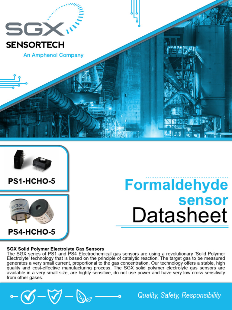 Formaldehyde Sensor RS - Specsheet | PDF | Gases | Formaldehyde