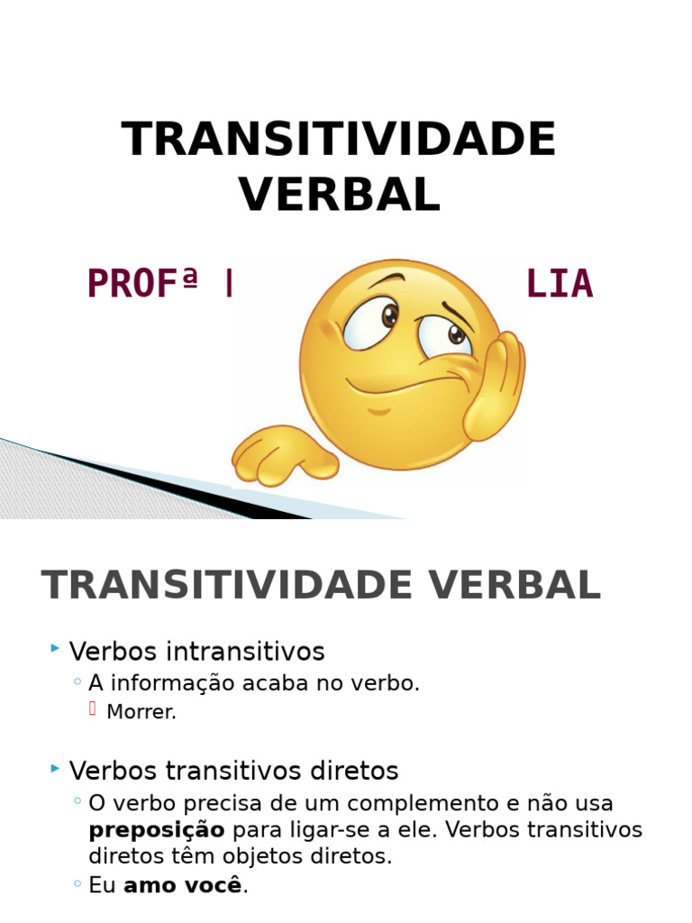 Tipos de Verbos e Predicados na Língua Portuguesa | PDF | Assunto ...