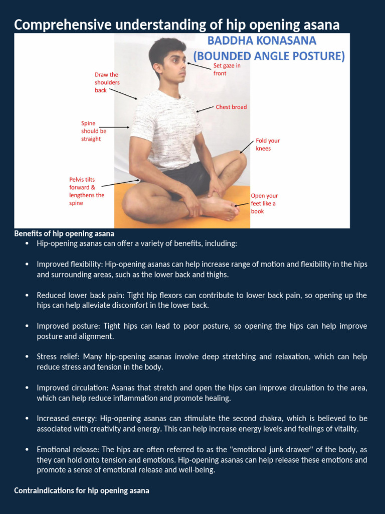 Benefits and Techniques of Hip Opening Asanas | PDF | Hip | Pelvis