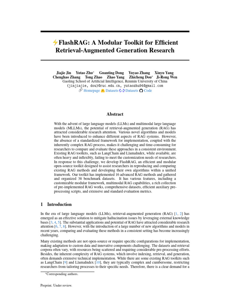 FlashRAG: Modular RAG Toolkit | PDF | Computing | Information Science